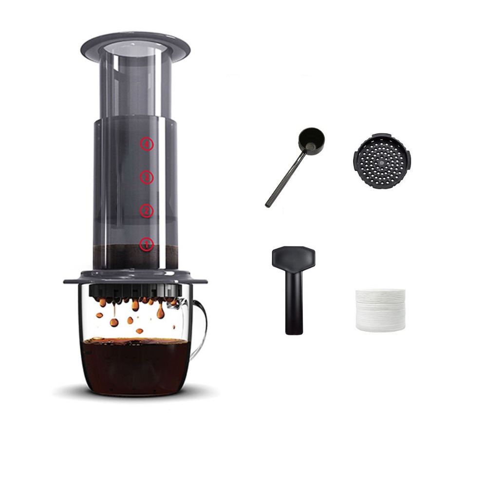 French Press Coffee Maker - Share Pot Portable Coffee Kettle Transparent