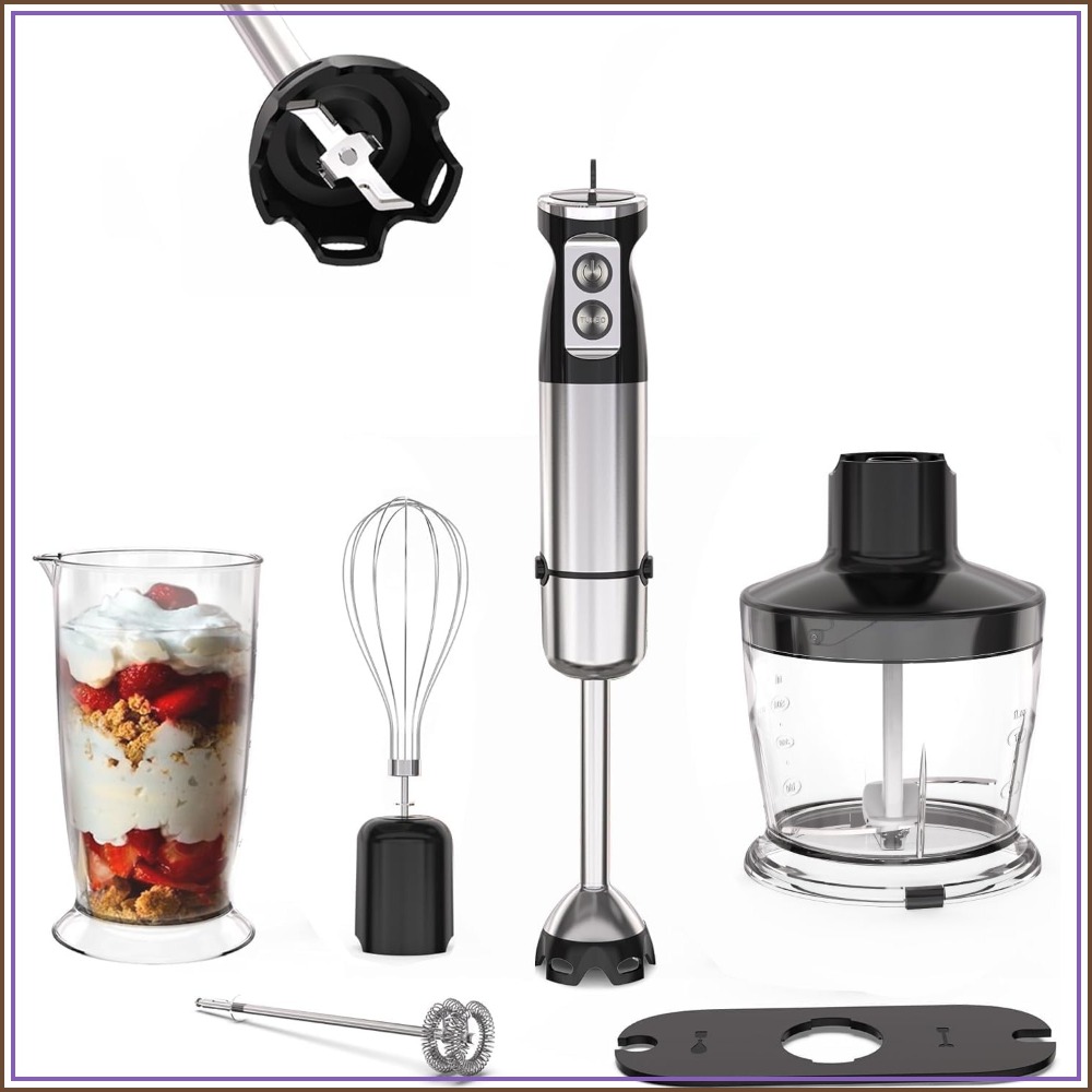 Immersion Blender Stick - 5 in 1 Immersion Blender Handheld,