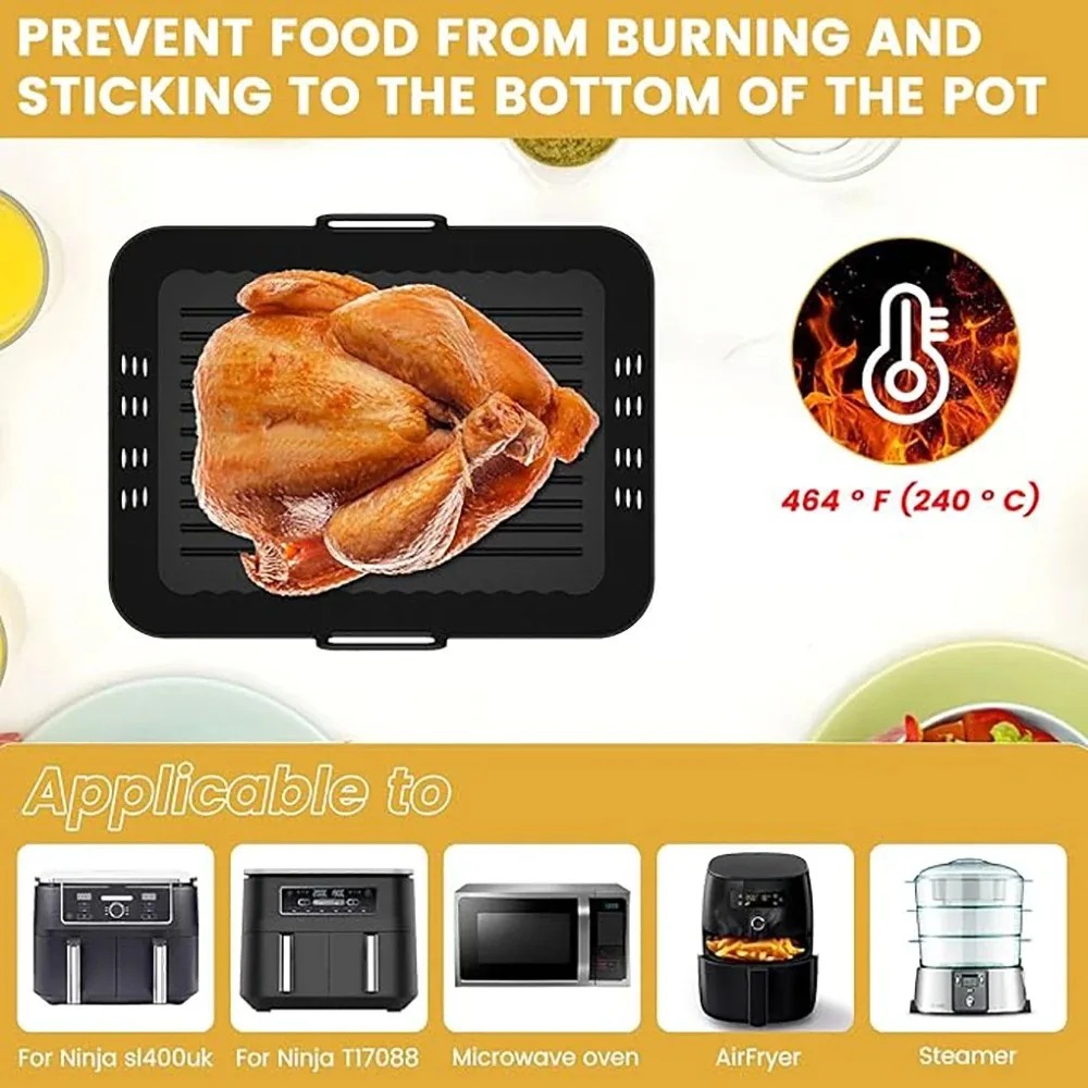2Pcs Air Fryer Silicone Liners - Silicone Steamer Basket recension och pris