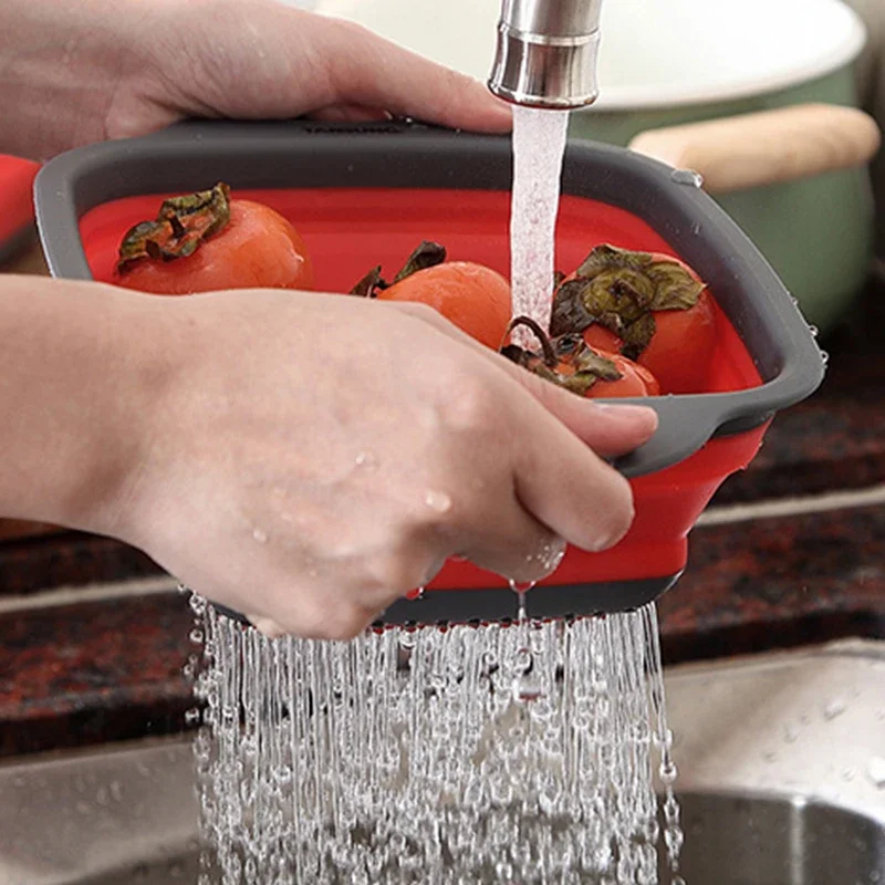 NEW Foldable Vegetable Washing - Silicone Steamer Basket recension och pris