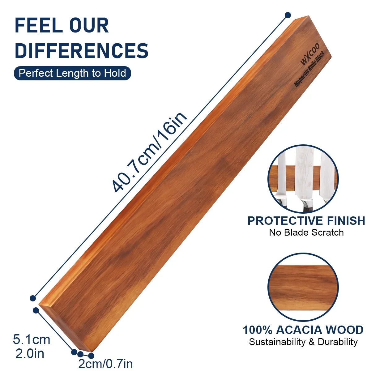 Acacia Wood Magnetic Knife Hol - Magnetic Knife Strip recension och pris