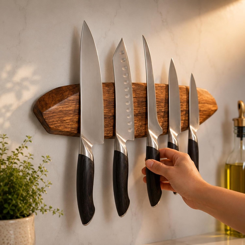 Magnetic Knife Holder - Acacia - Magnetic Knife Strip recension och pris